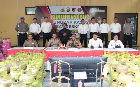 Polresta Sidoarjo Ungkap Sindikat LPG Oplosan di Rumah Kontrakan Amankan Dua Tersangka