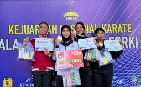 Bripda Salma Aulia, Polwan Ditpolsatwa Baharkam Polri Borong Medali di Kejurnas Karate PB FORKI 2026